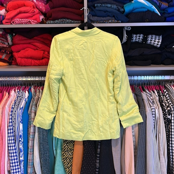 H&M lime green single breasted 2 pocket blazer size XS NWT - Picture 3 of 3